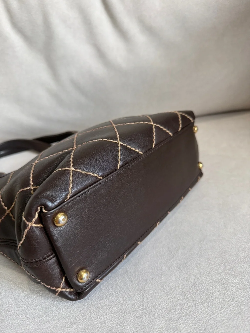 CHANEL Brown Quilted Vintage Chanel Wild Stitch Tote — Karl Lagerfeld era 🤎